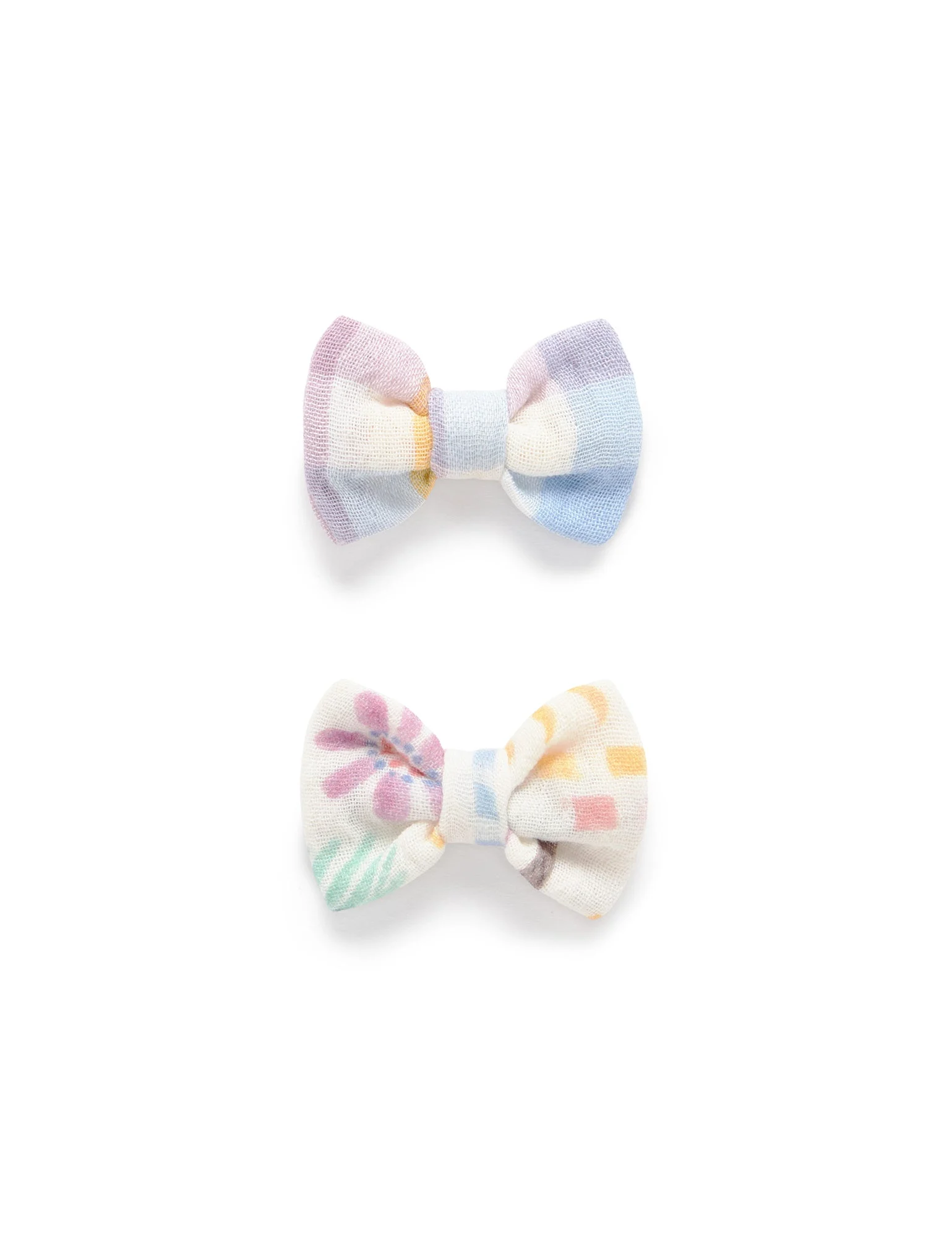 2 Pack Check Bow Hairclips