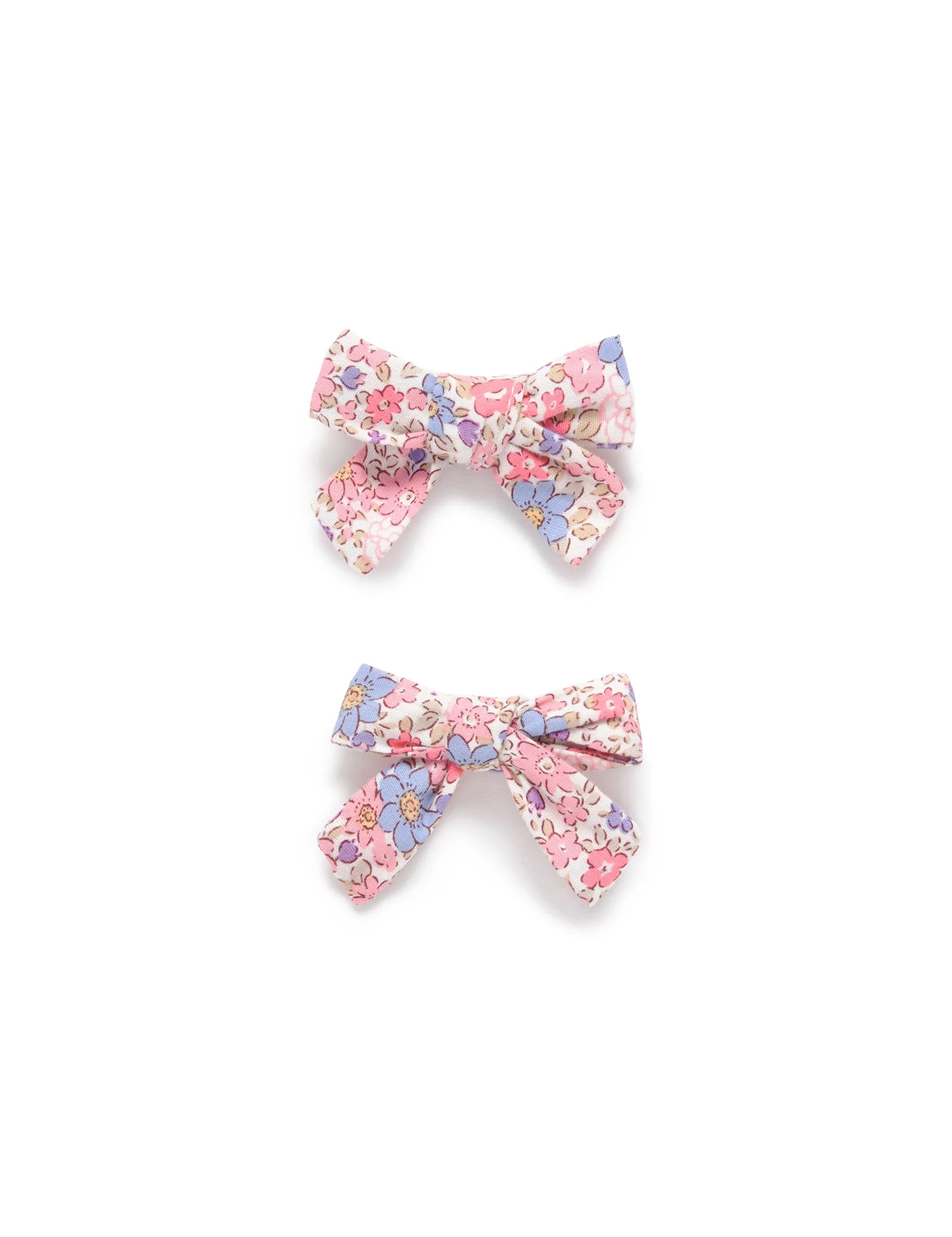 2 Pack Floral Bow Clips