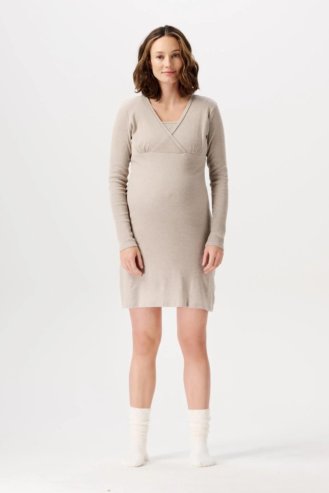 Noppies Maternity Still-Nachtkleid Alisa - Taupe Melange