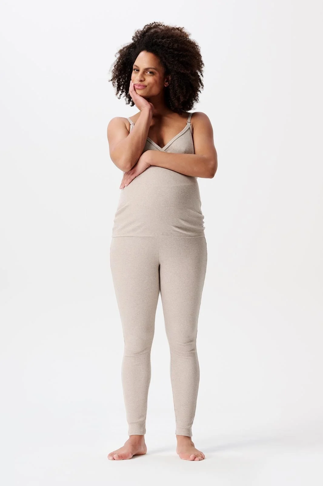 Noppies Maternity Pyjamahose Gabri - Taupe Melange