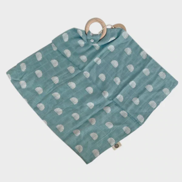 OB Designs Muslin Security Blanket - Ocean Shell Print