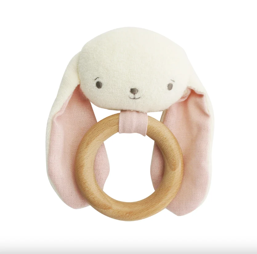 Alimrose Baby Bunny Teether Rattle - Pink