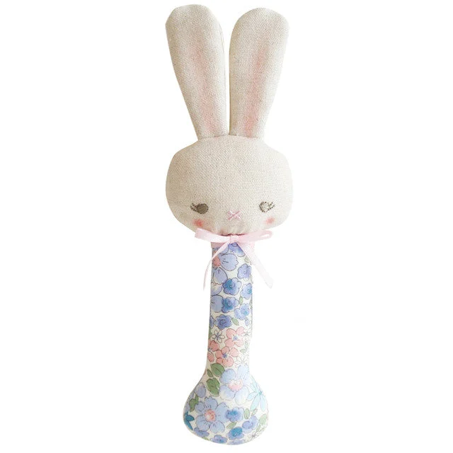 Alimrose Bunny Stick Rattle Liberty Blue