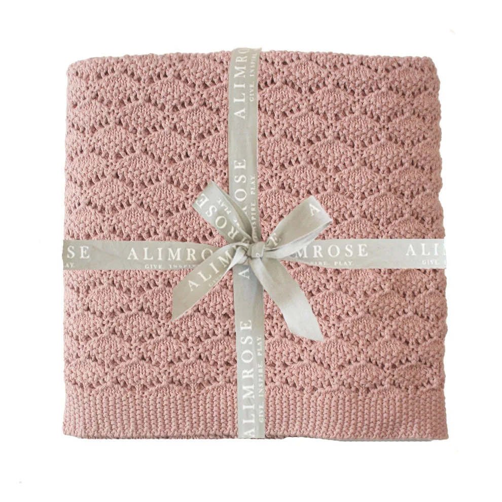 Alimrose Heritage Knit Baby Blanket - Petal
