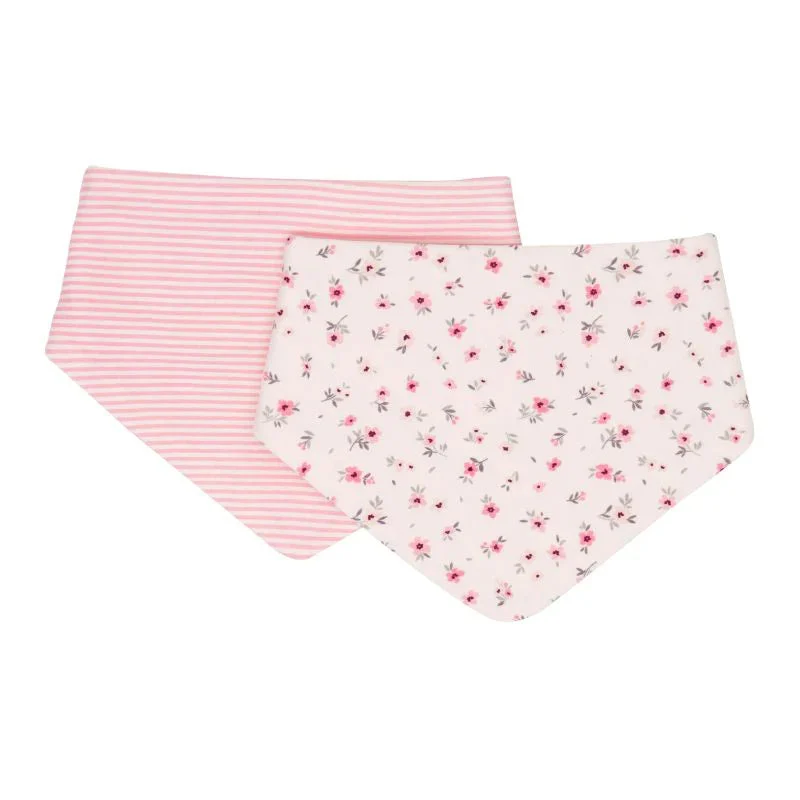 All4Ella Bandana bibs 2pk - Pink Petals
