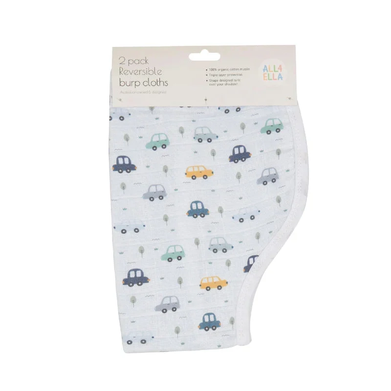 All4Ella Burp cloths 2pk - Beep Beep