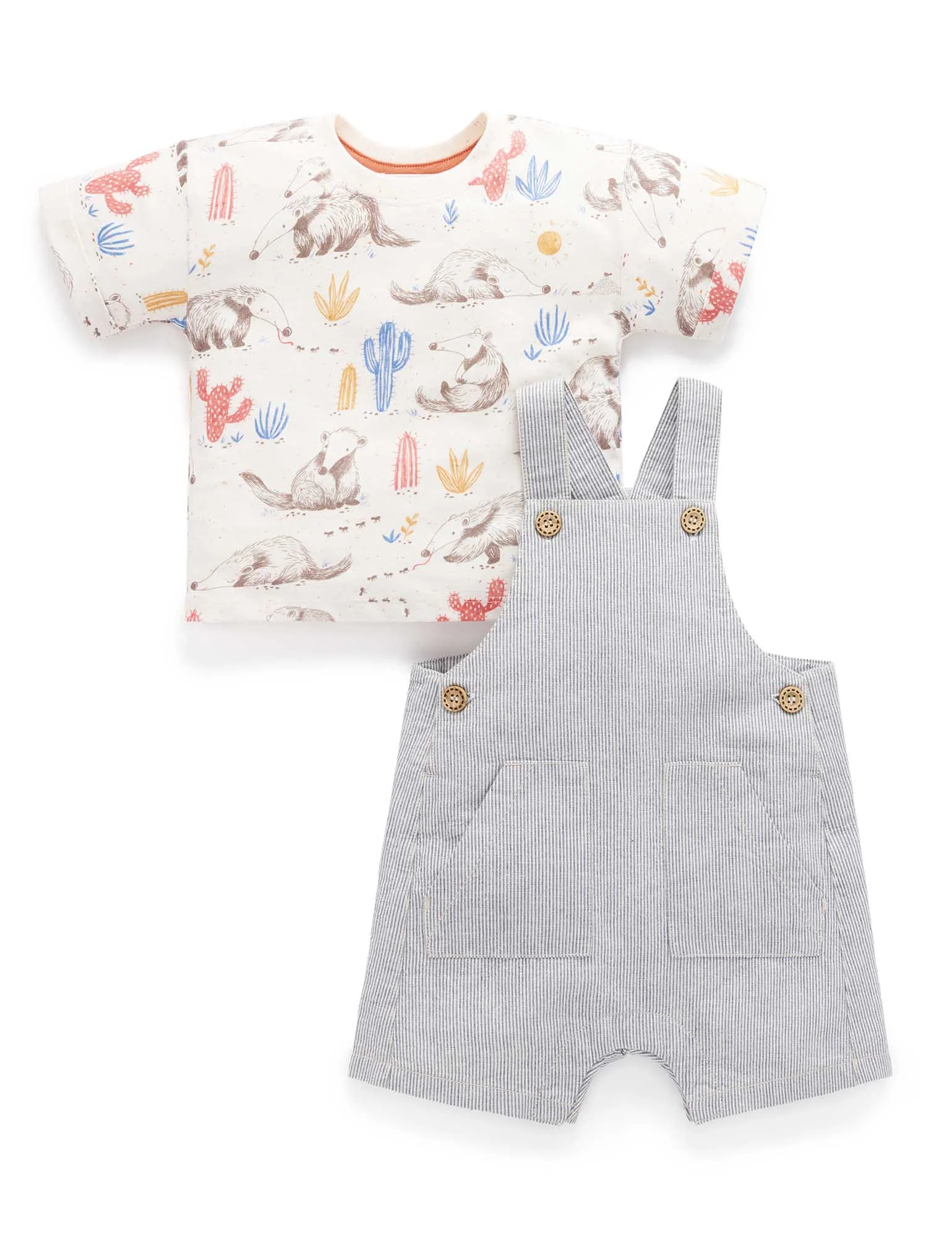 Anteater Striped Overall Set