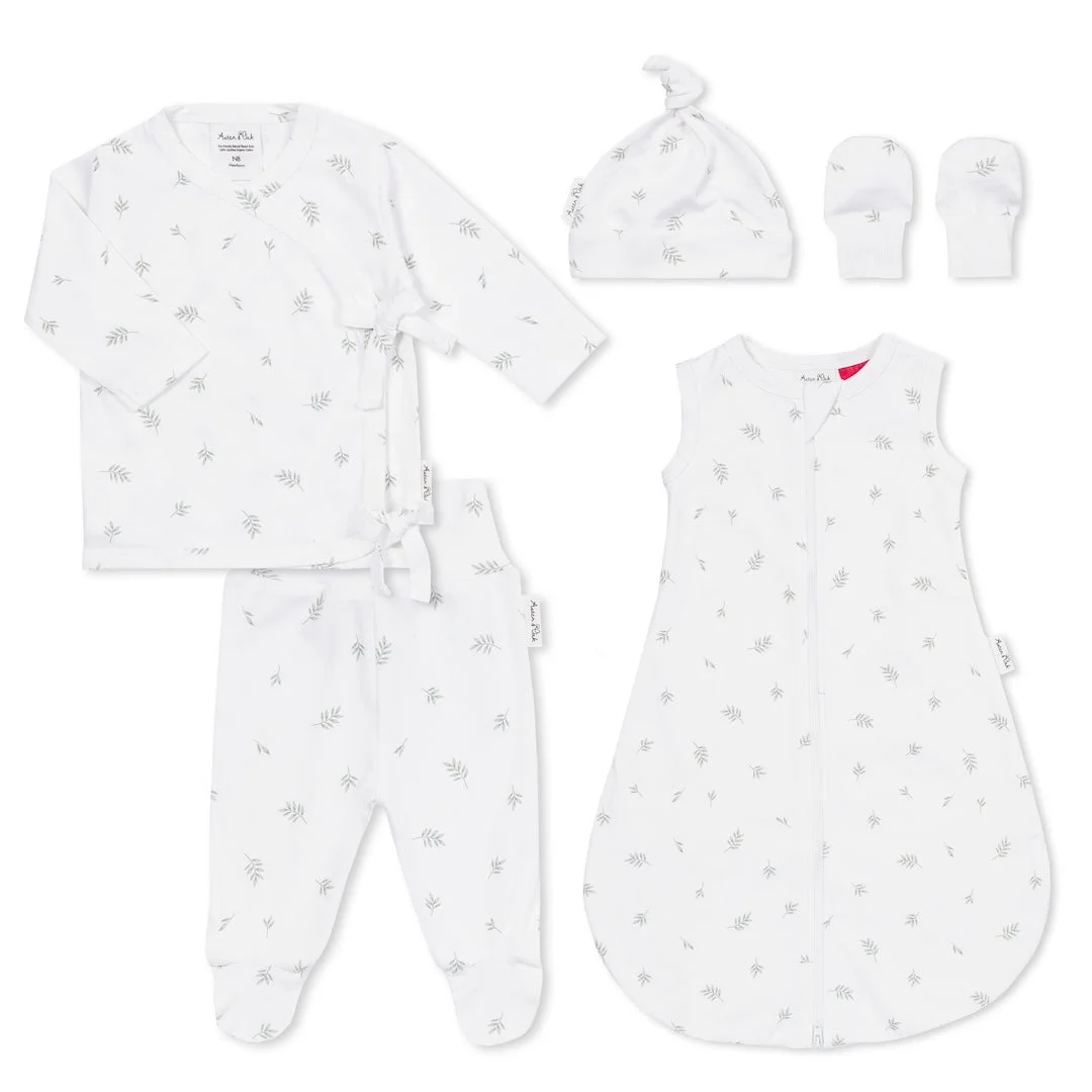 Aster & Oak Little Leaf 5 Piece Baby Gift Set