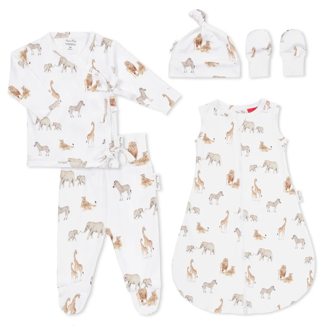 Aster & Oak Savanna 5 Piece Baby Gift Set