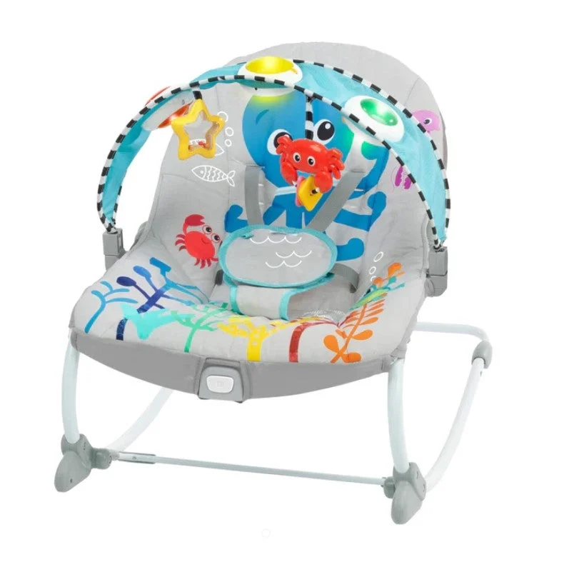 Baby Einstein Kick To It Opus Musical Infant To Toddler Rocker Grey