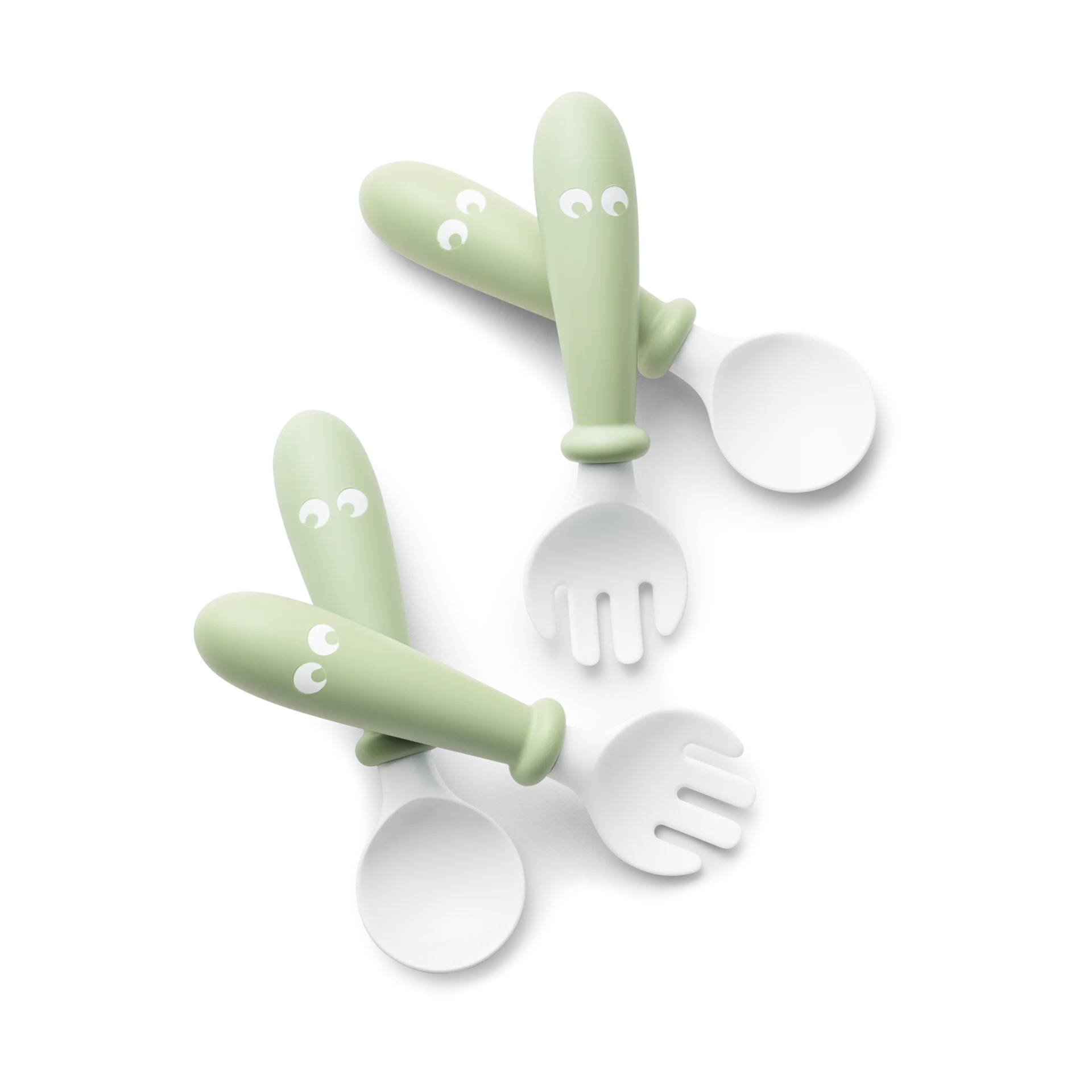 BabyBjörn Baby Spoon and Fork (4 Pack) - Powder Green | Babylist Shop