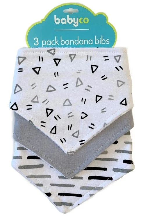 Babyco 3-pack Bandana Bib Neutral Black/white/grey