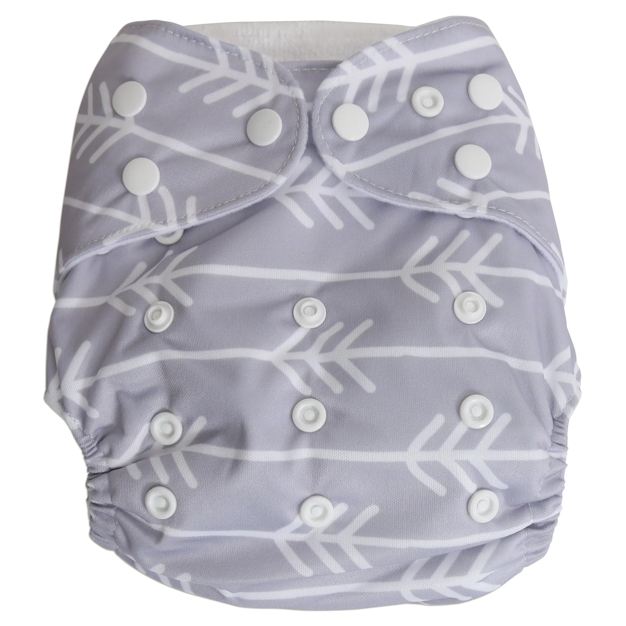 Babyco Reusable Cloth Nappy With 2 Microfibre Inserts Grey White ArrowGrey/white