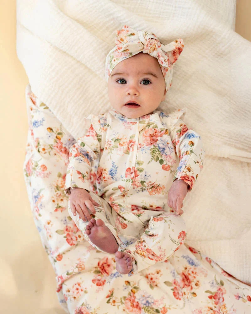 Bebe Anya Bloom Organic LS Zipsuit