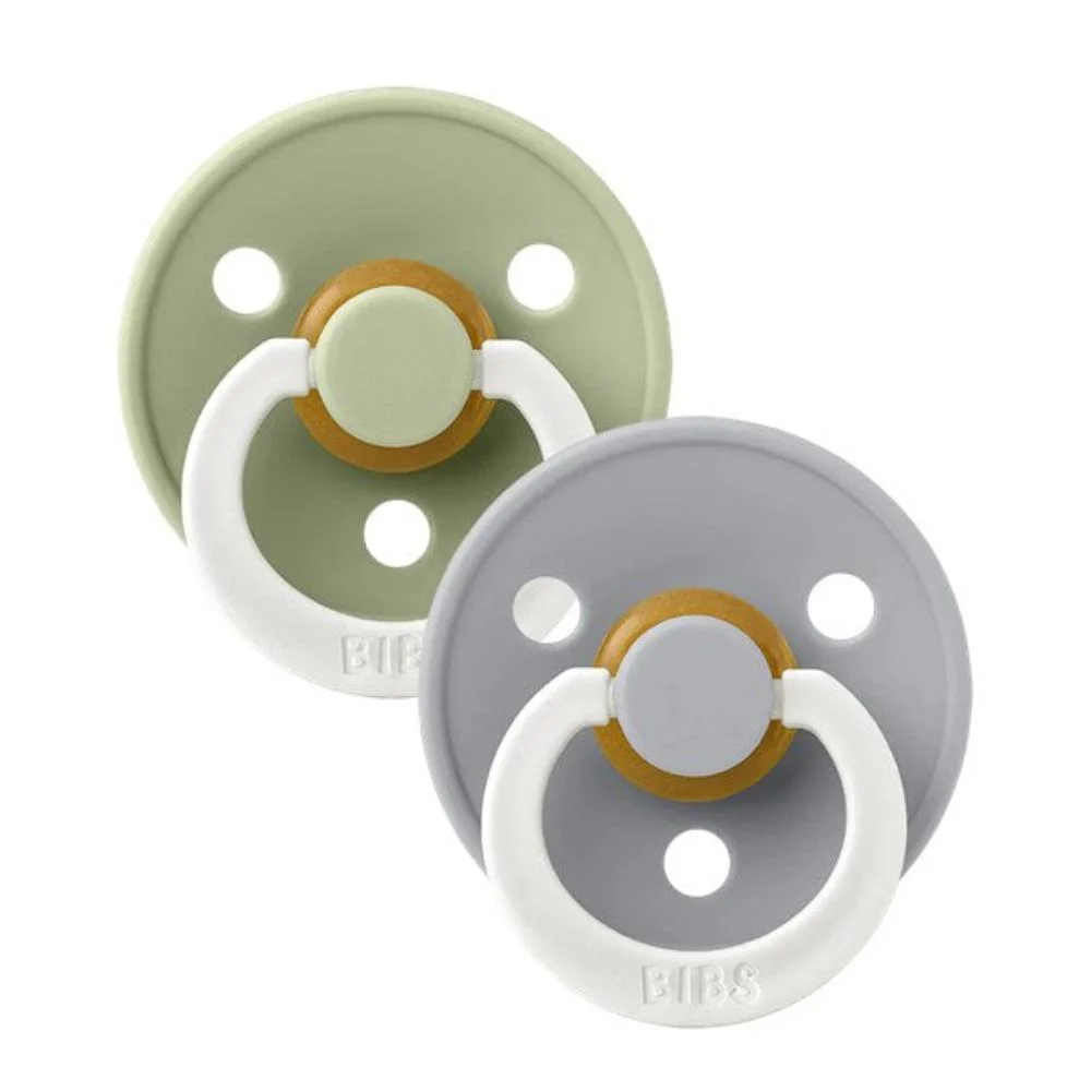 Bibs Night Glow Soothers 2 pk - GLOW Sage/GLOW Cloud