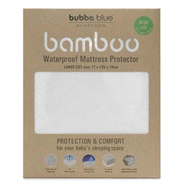Bubba Blue Bamboo Waterproof Cot Mattress Protector Large