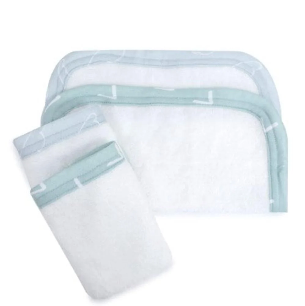 Bubba Blue Nordic Wash Cloths Dusty Sky/Mint 4 pk