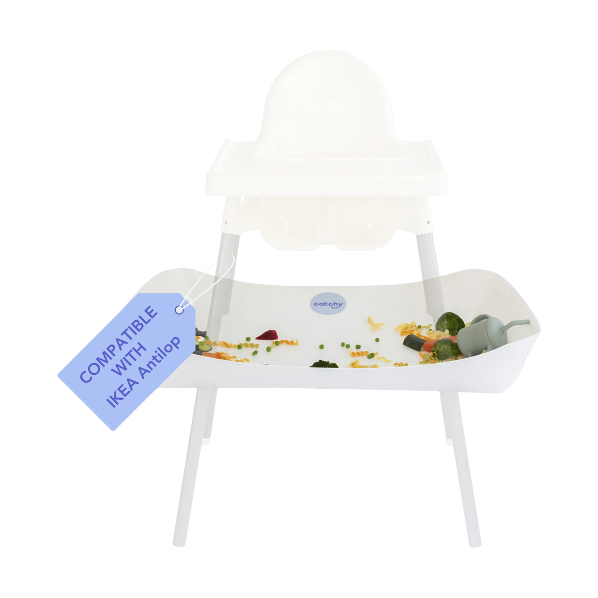 Catchy Food Catcher for High Chairs - White, For Ikea Antilop | Babylist Shop