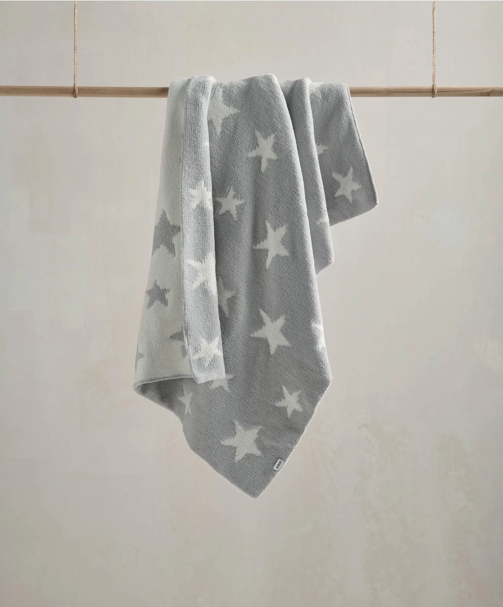 Chenille Blanket - Grey Star