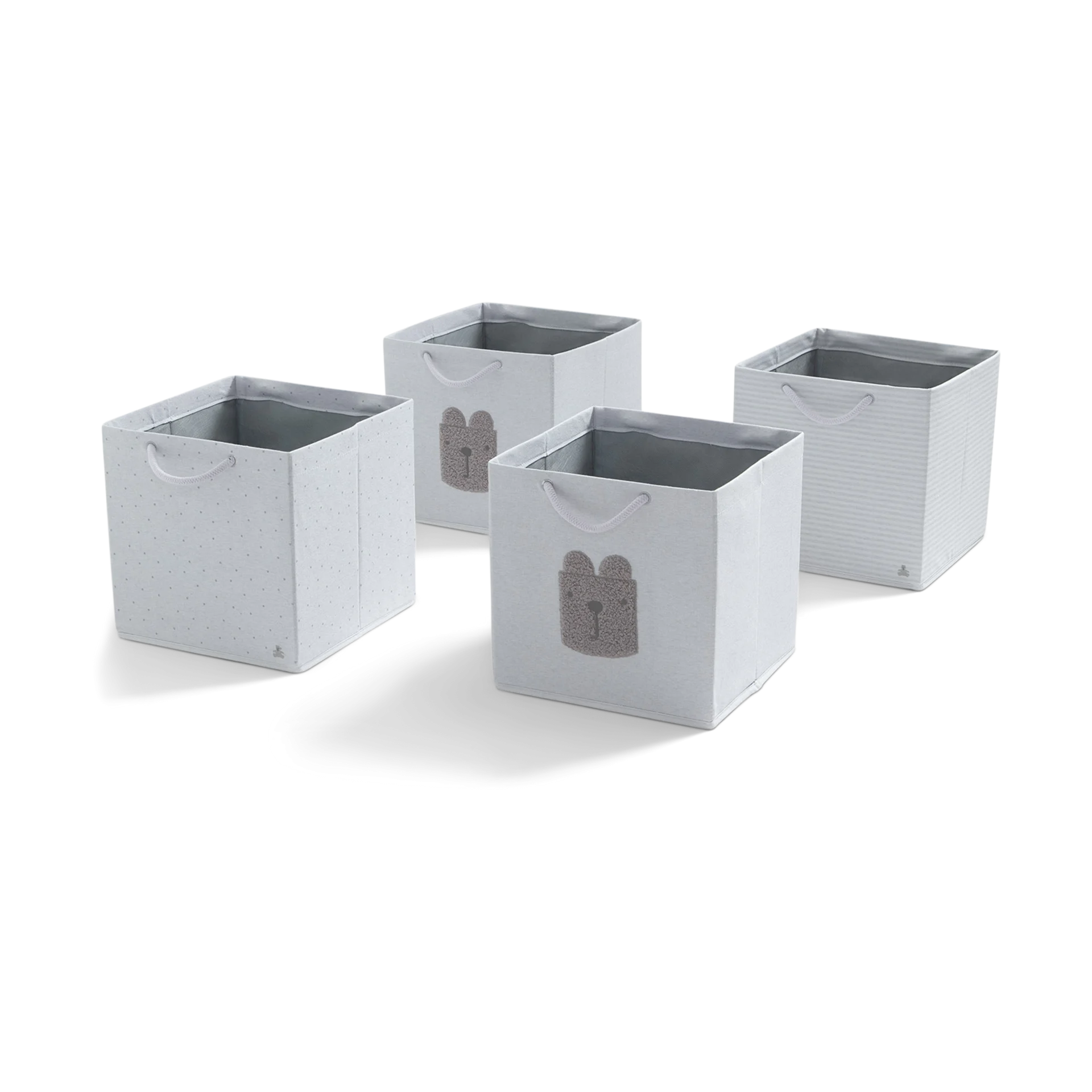 Delta Children babyGap 4-Pack Brannan Bear Fabric Storage Bins with Handles - Grey | Babylist Shop