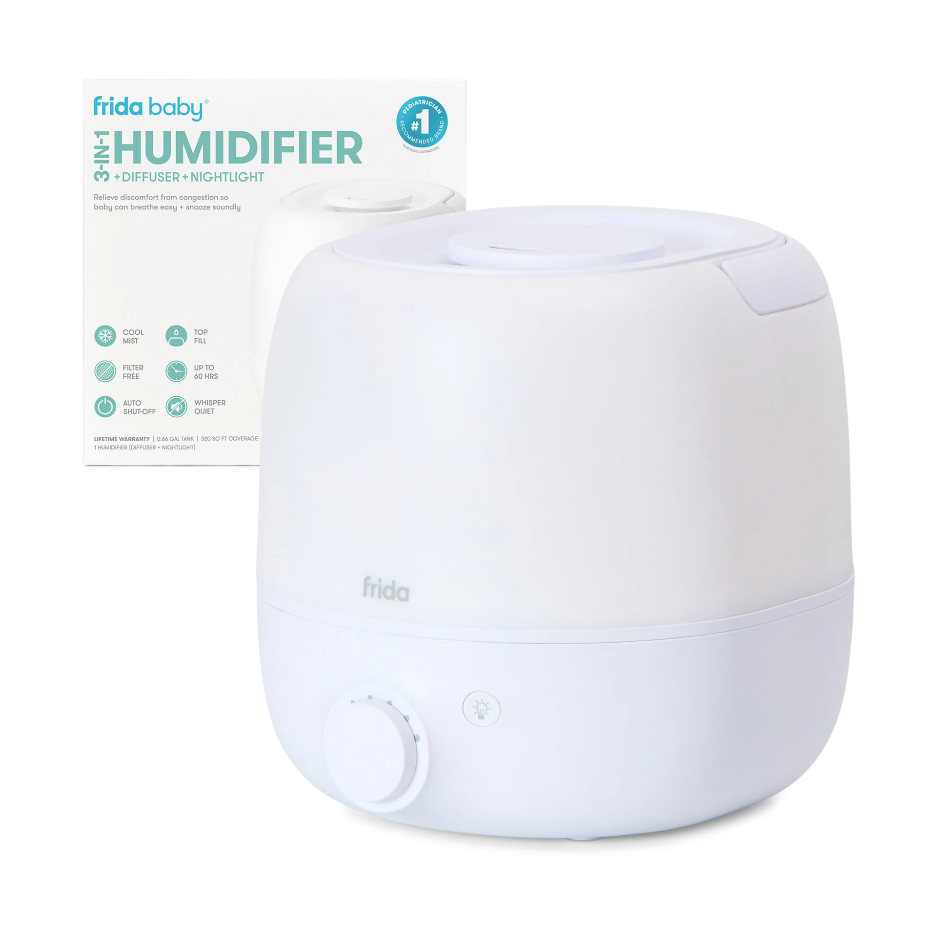 Frida Baby 3-in-1 Humidifier, Diffuser & Nightlight 2.0 - White | Babylist Shop