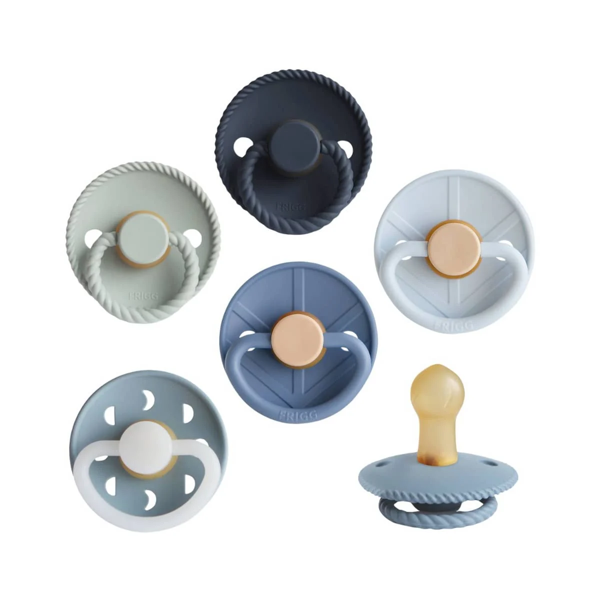 Frigg Multi Pacifier Six Pack - Latex | 6-18 Months