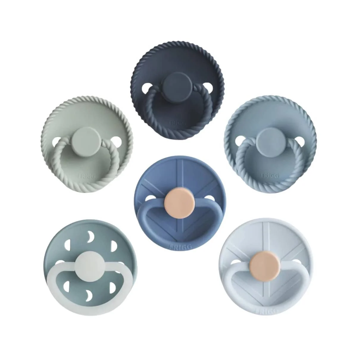 Frigg Multi Pacifier Six Pack - Silicone | 6-18 Months