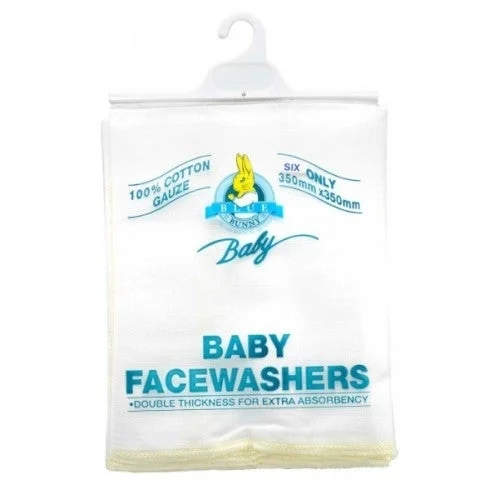 Gauze Face Washers 6pk Tba