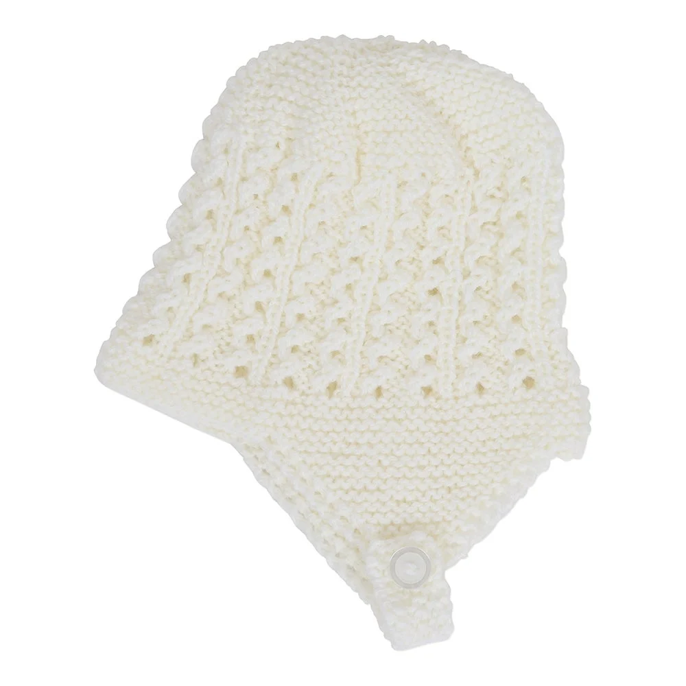 Hand Knit Helmet Cream