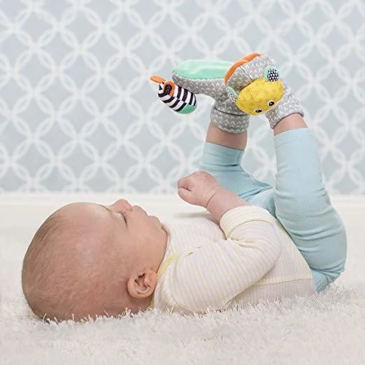 Infantino Foot Rattles Zebra/tiger Multicoloured