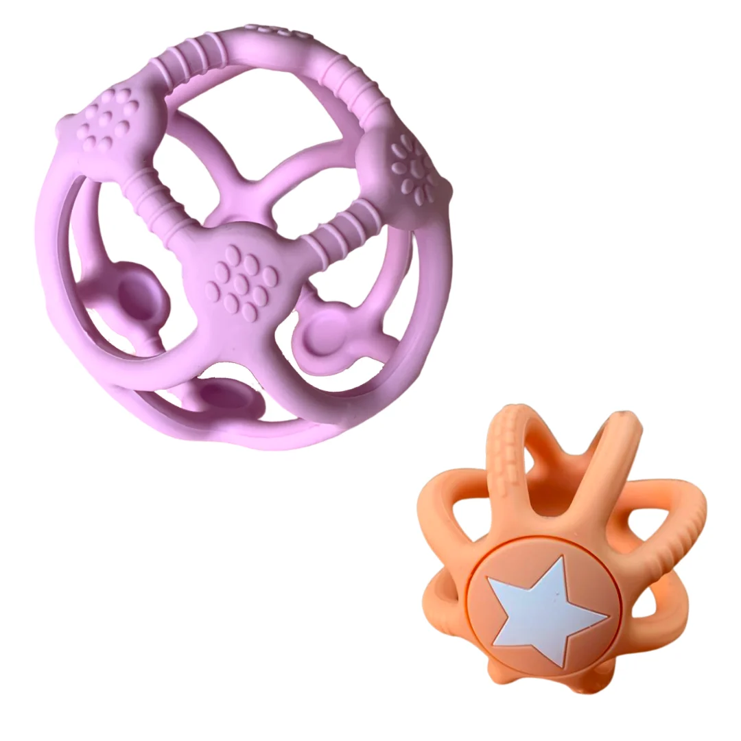 Jellystone Designs 2 PACK SENSORY BALL & FIDGET BALL Bubblegum and Peach