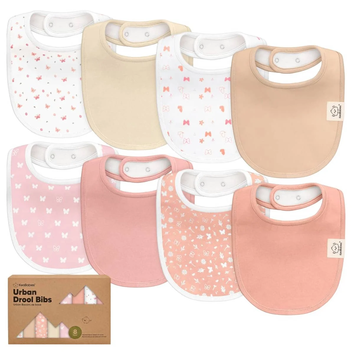 KeaBabies Urban Organic Baby Bibs Set - Butterflies