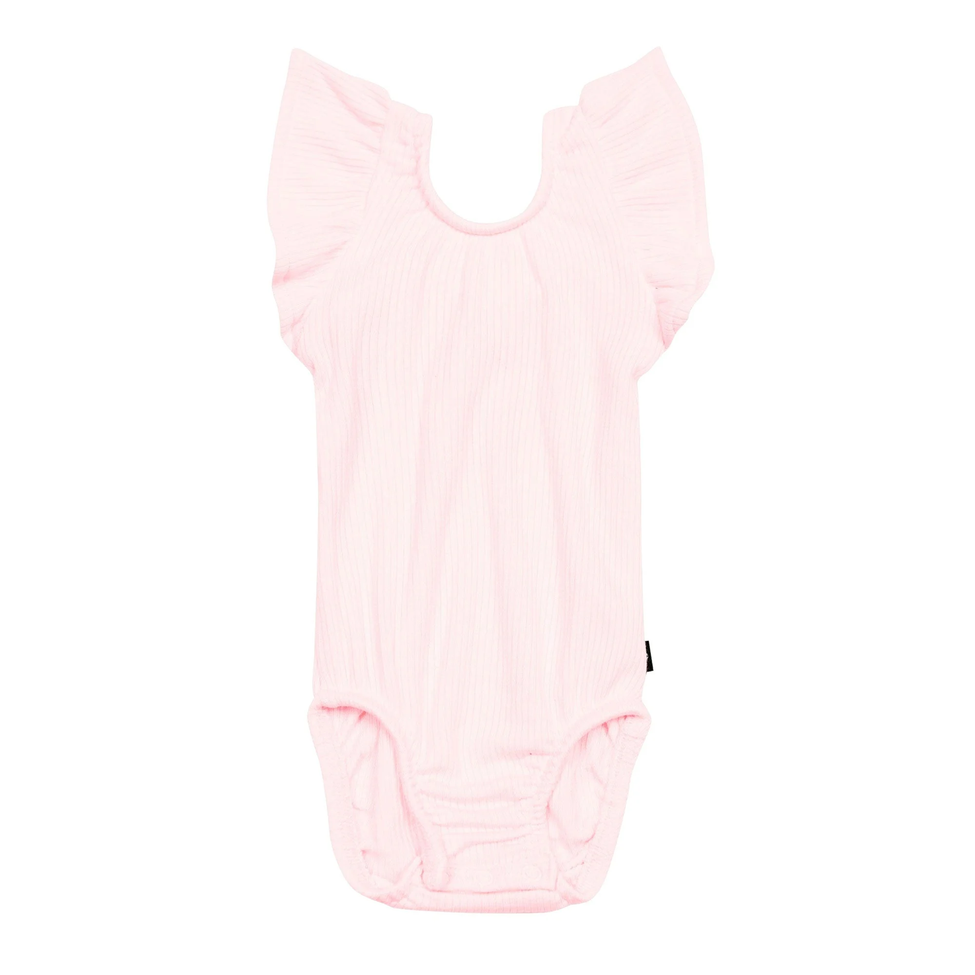 Kyte Baby Ribbed Sleeveless Ruffle Leotard - Sakura