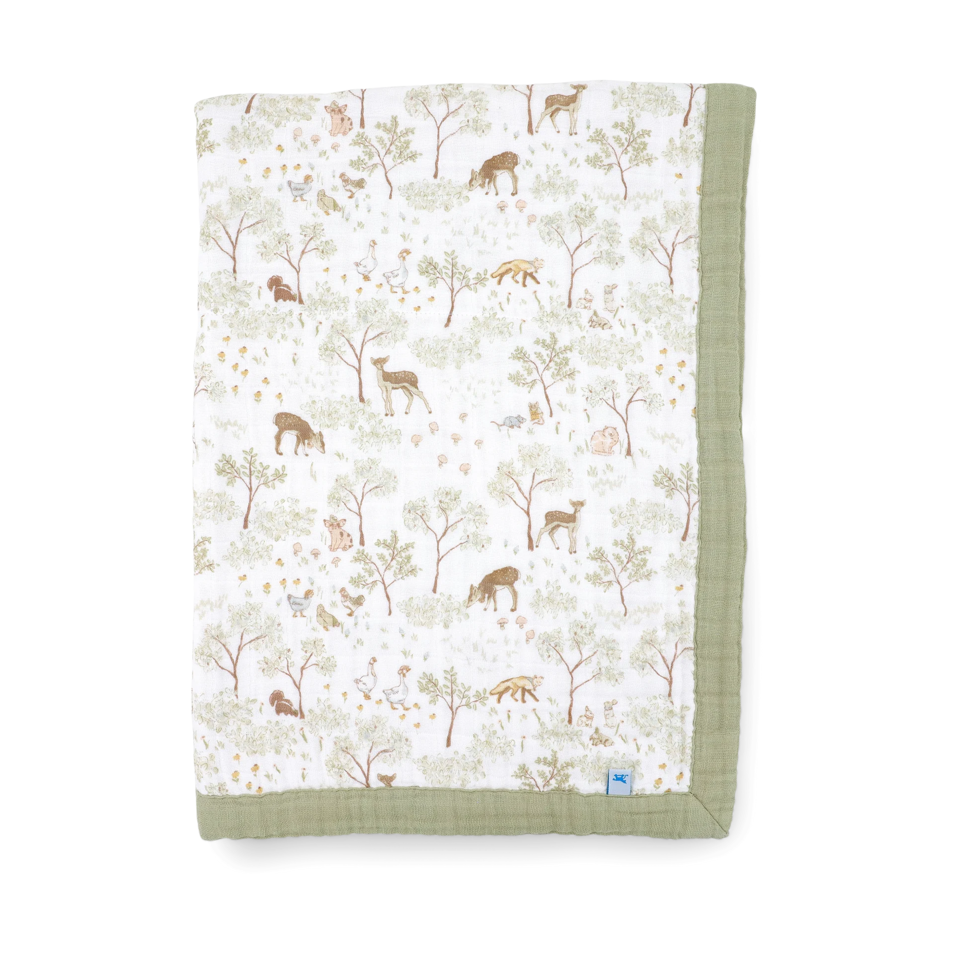 Little Unicorn Cotton Muslin Baby Receiving Quilt - Woodland Friends | Babylist Shop