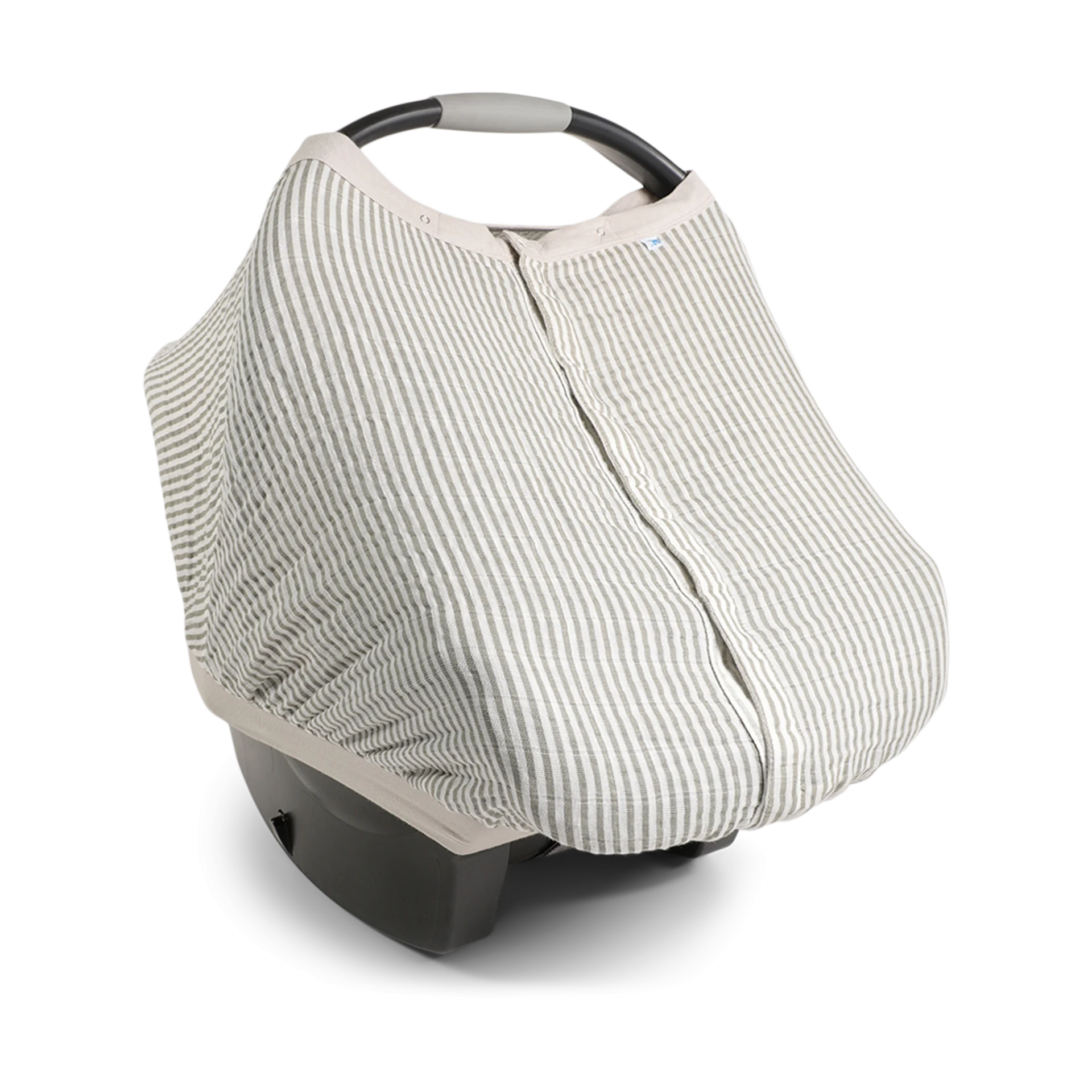 Little Unicorn Cotton Muslin Car Seat Canopy - Grey Stripe | Babylist Shop