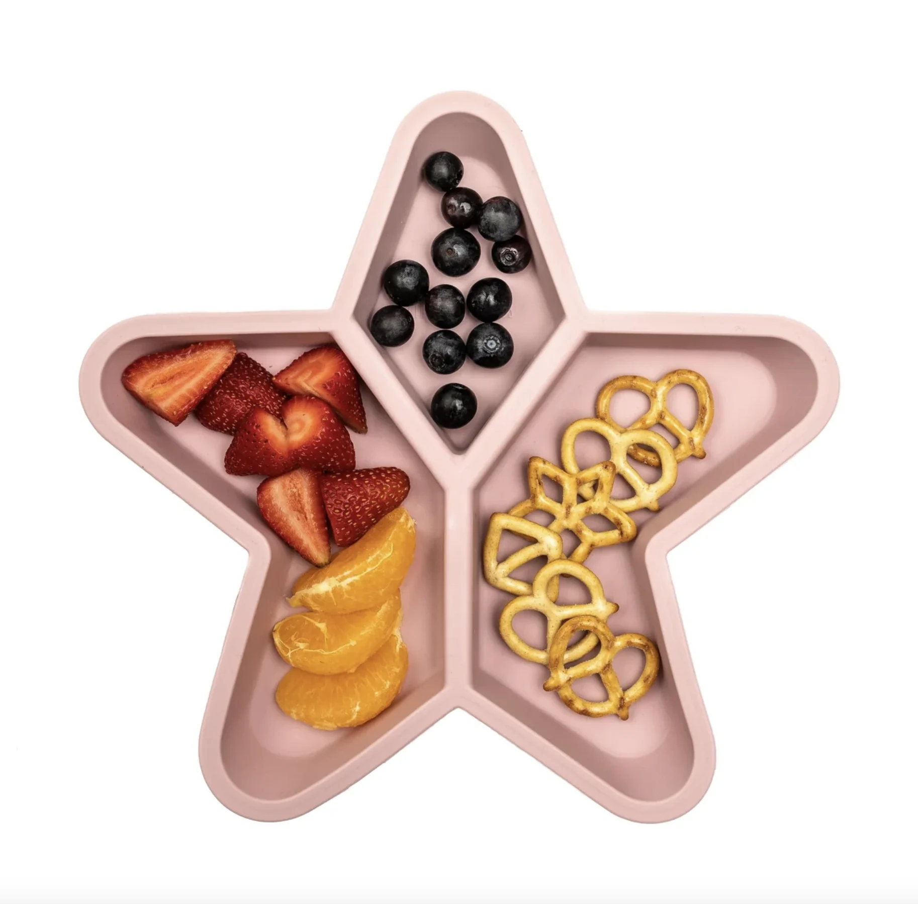 Little Woods NON-TOXIC SILICONE DIVIDED STAR PLATE Dusty Pink(Townsville Store Ex-Display)