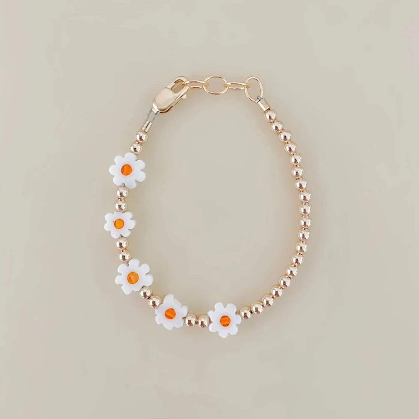 LittleLundsCo Baby Bracelet - Gold Daisy