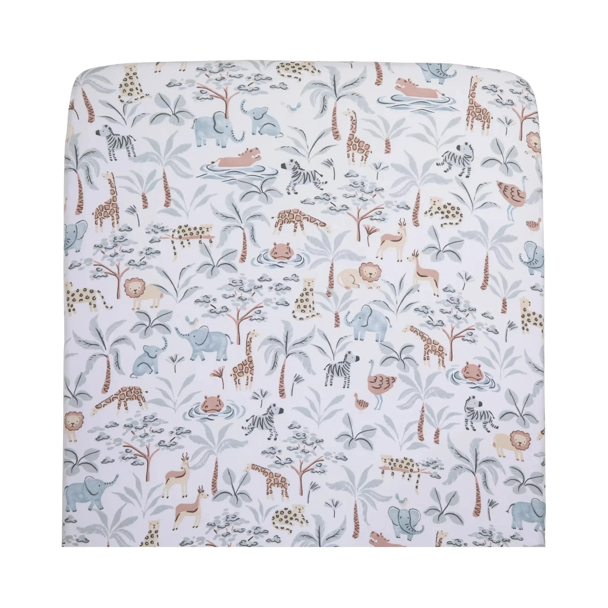 Living Textiles 1 Pack Organic Jersey Cot Fitted Sheet - Wild Safari