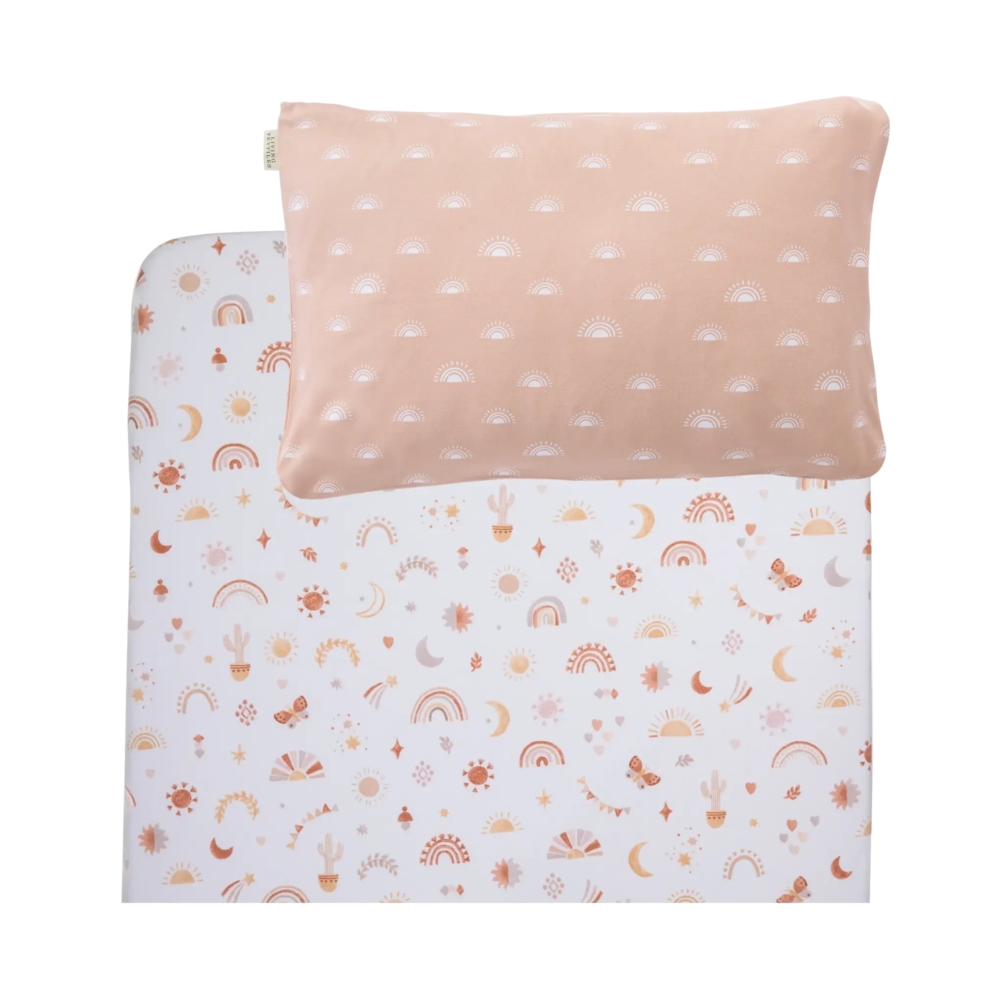 Living Textiles 1 Pack Port-a-Cot Sheet & Pillow Case Set - Bohemian Bliss