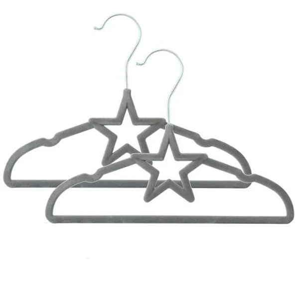Living Textiles Baby Coat Hangers Grey Star 6pk