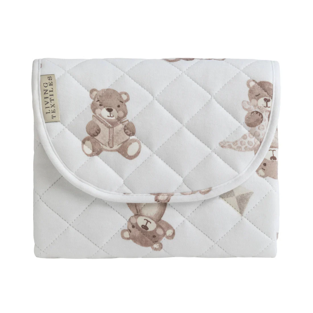 Living Textiles Foldable Waterproof Travel Change Mat - Cuddly Bear