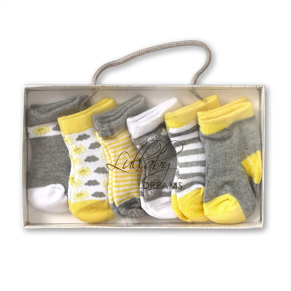 Lullaby Dreams 6-pack Crew Socks Set Lemon Lemon