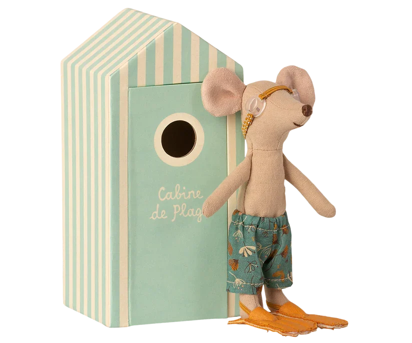 Maileg Beach Mice - Big Brother In Cabin De Plage