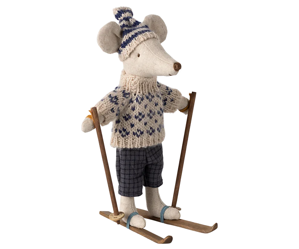 Maileg Dad Winter Mouse with Ski Set