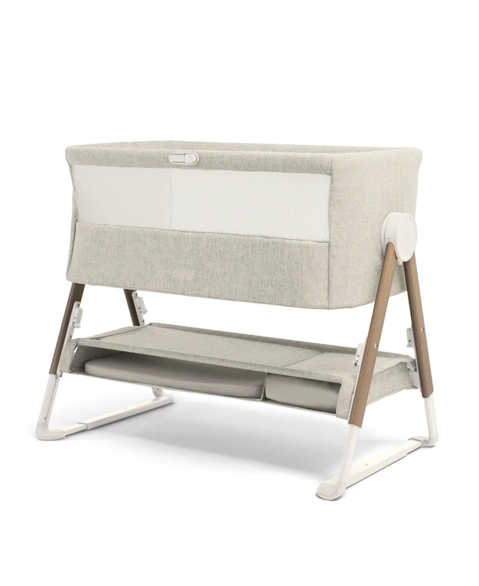Mamas & Papas Lua Bedside Crib - Beige (Townsville Store Ex-Display)