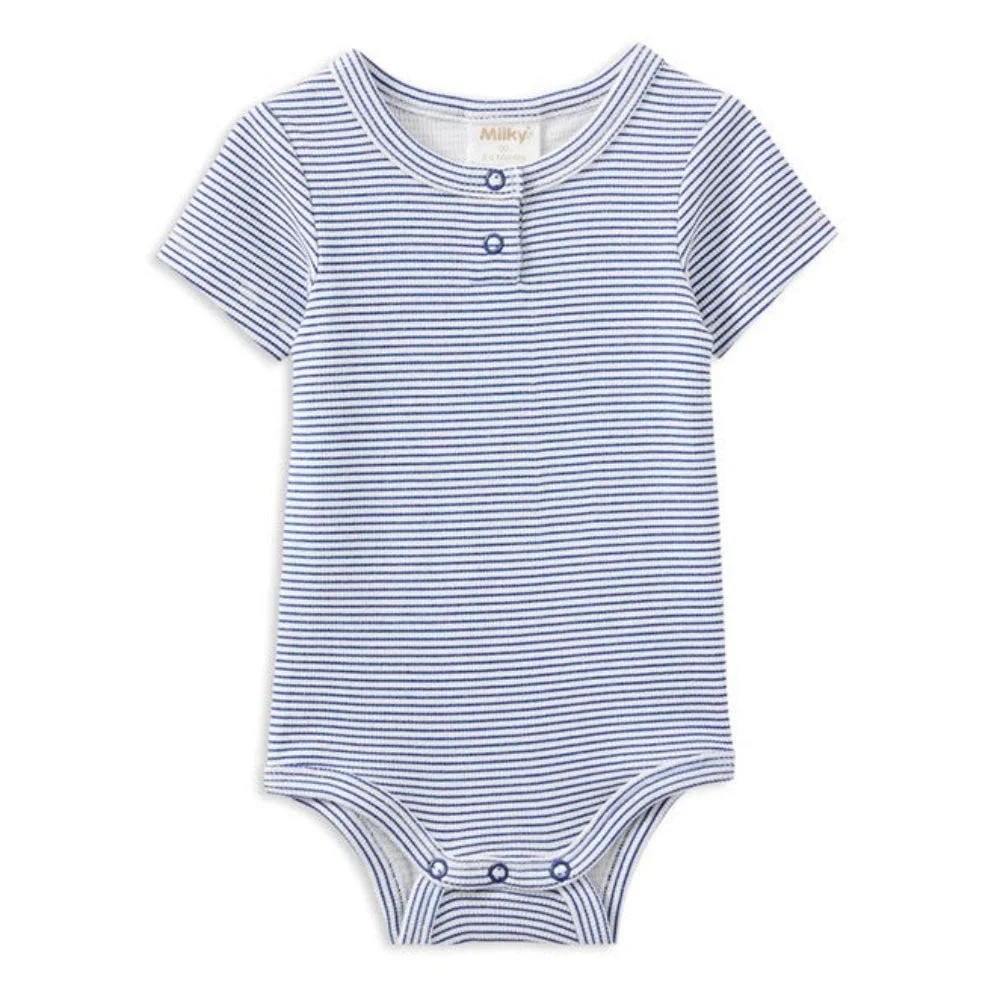 Milky Clothing Boys Blue Rib Bubbysuit