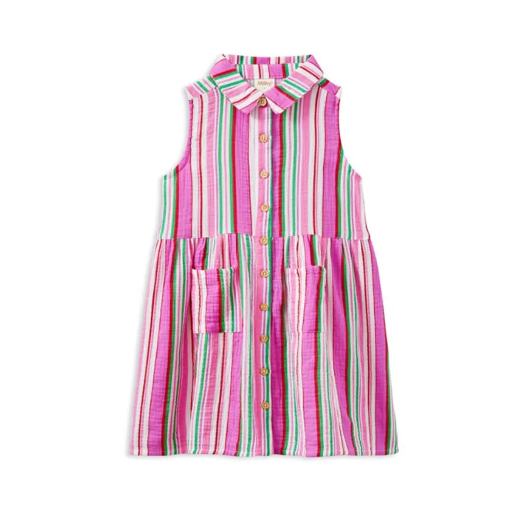 Milky Clothing Crinkle Stripe Dress