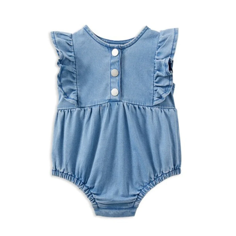 Milky Clothing Denim Frill Playsuit