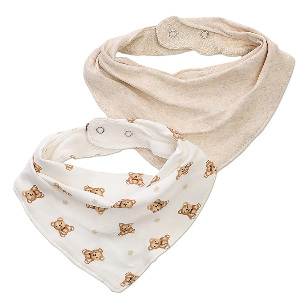 Mobi Minors Bandana Bibs 2 Pack Teddy