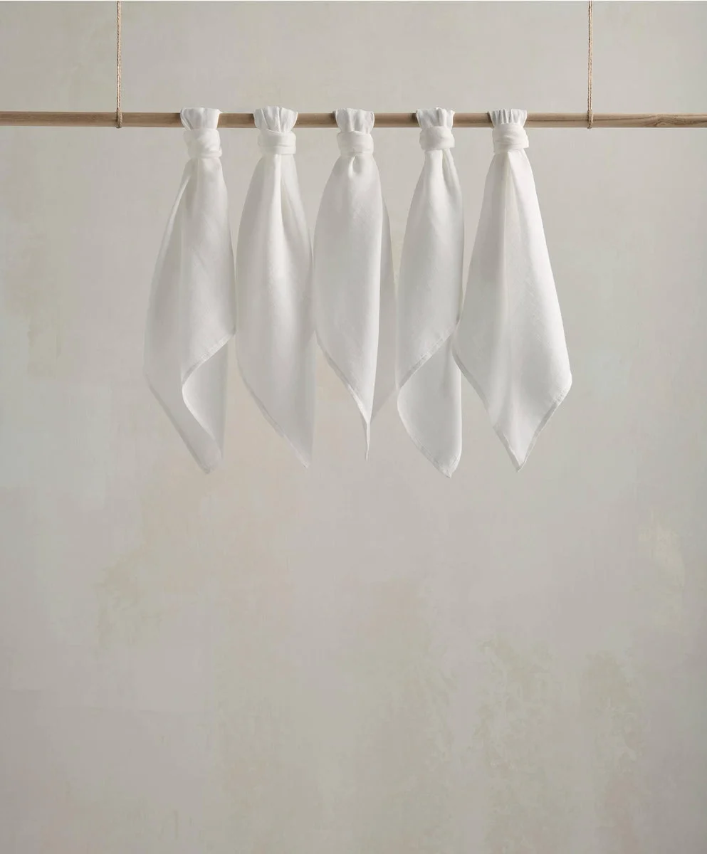 Muslin Squares White - 5 Pack